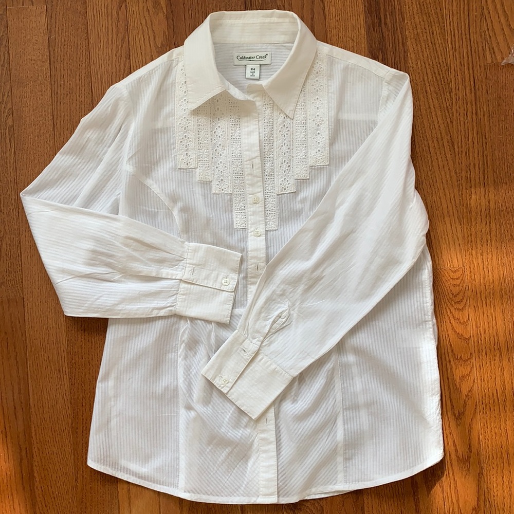 Coldwater Creek button down with split back detail